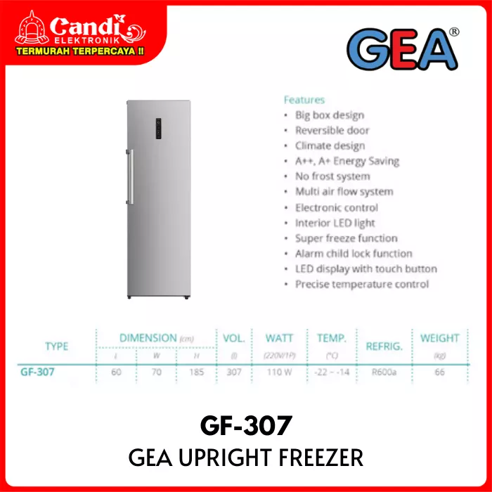 UPRIGHT FREEZER GEA